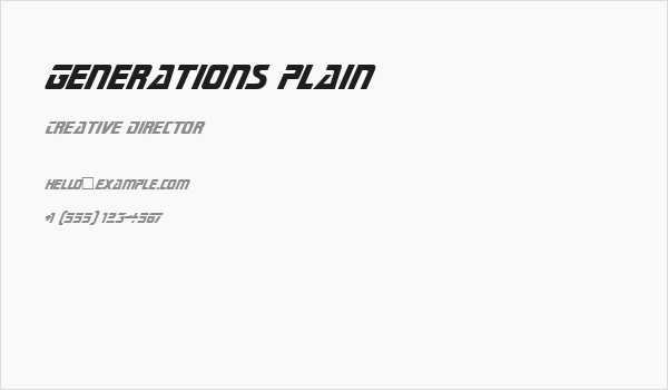 Generations Plain Business Card