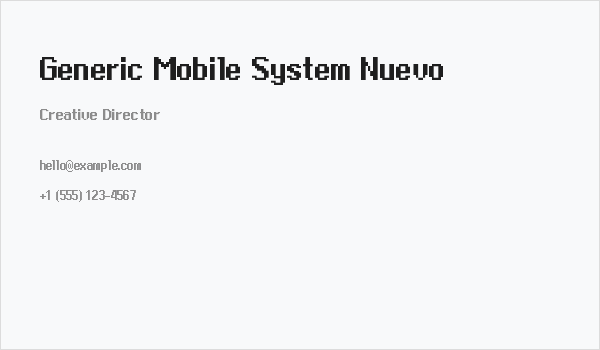 Generic Mobile System Nuevo Business Card