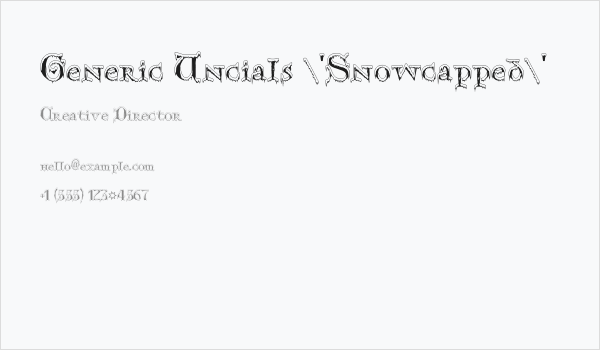 Generic Uncials 'Snowcapped' Business Card