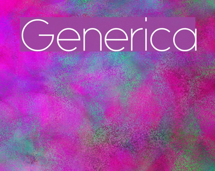 Generica Font examples