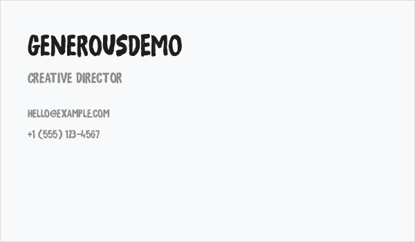 GenerousDEMO Business Card