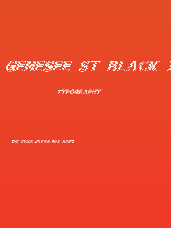 Genesee St Black Italic Poster