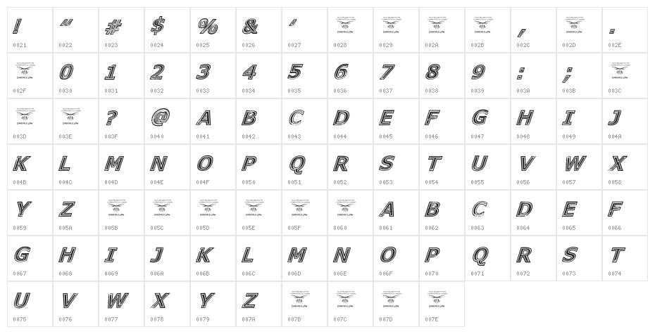 GeneseeSt-BlackItalic Character Map