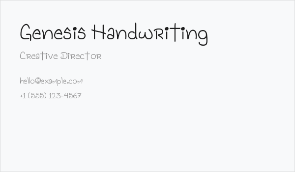 Genesis Handwriting Business Card