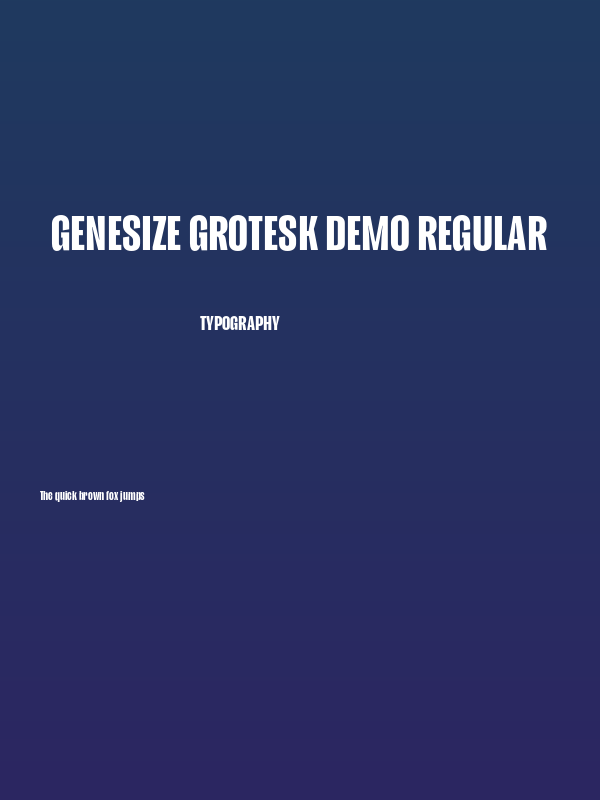 Genesize Grotesk Demo Regular Poster