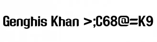 Genghis Khan >;C68@=K9  Frei Schriftart Herunterladen