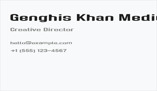 Genghis Khan Medium 2 Business Card