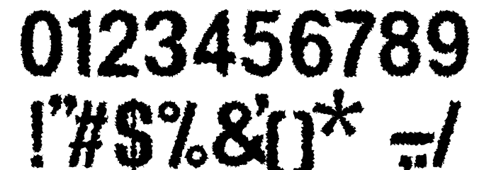 Genghis Khan Medium Distorted Font OTHER CHARS