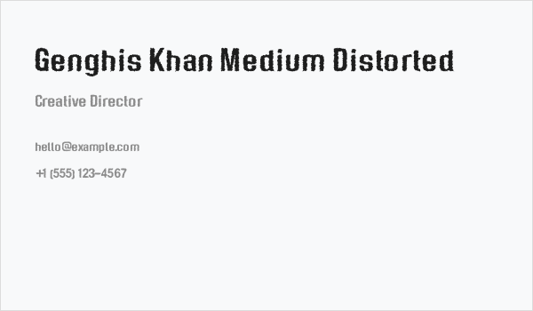 Genghis Khan Medium Distorted Business Card