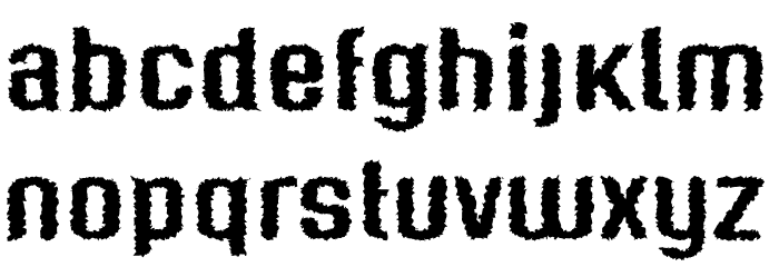 Genghis Khan Medium Distorted Font LOWERCASE