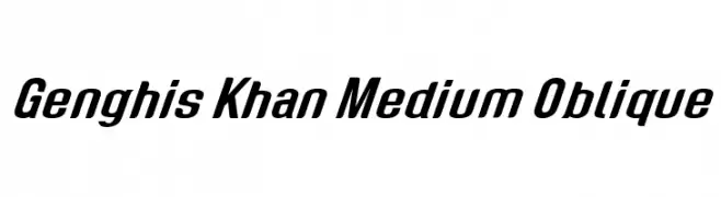 Genghis Khan Medium Oblique  Скачать бесплатные шрифты