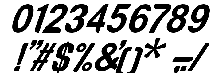 Genghis Khan Medium Oblique Font OTHER CHARS