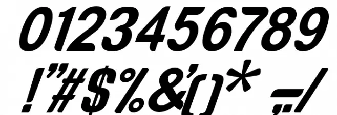 Genghis Khan Medium Oblique Font OTHER CHARS