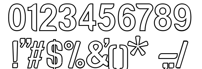 Genghis Khan Medium Outline Font OTHER CHARS