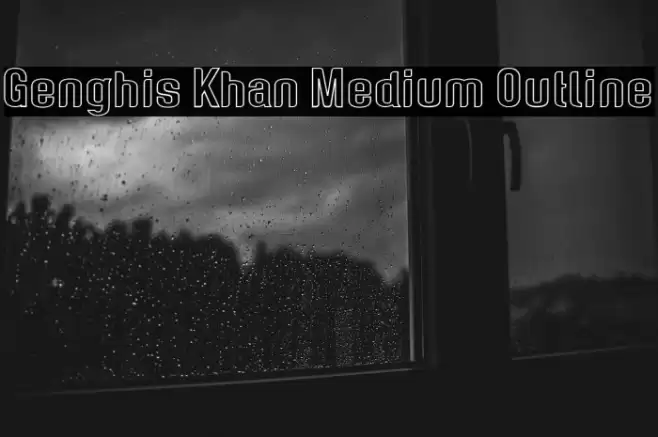 Genghis Khan Medium Outline Font examples