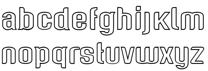 Genghis Khan Medium Outline Font LOWERCASE
