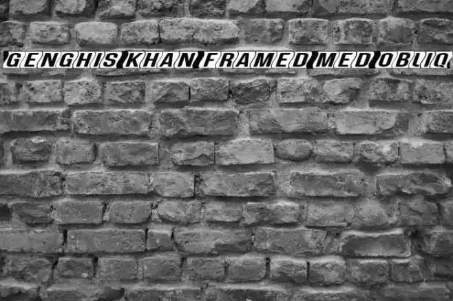 Genghis Khan framed Med Obliq Font examples