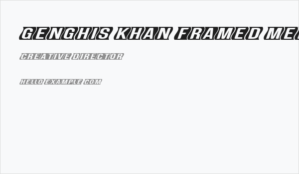 Genghis Khan framed Med Obliq Business Card