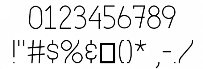 Genji Thin Font OTHER CHARS