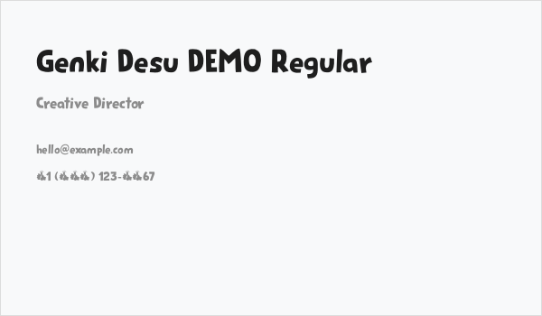 Genki Desu DEMO Regular Business Card