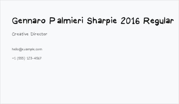 Gennaro Palmieri Sharpie 2016 Regular Business Card