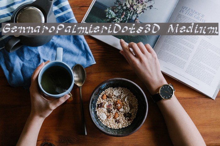 GennaroPalmieriDots_3D Medium Font examples