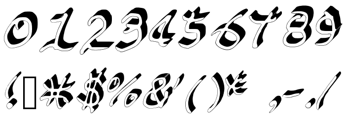 GennaroPalmieriHectic_3D Medium Font OTHER CHARS