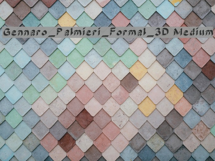 Gennaro_Palmieri_Formal_3D Medium Font examples