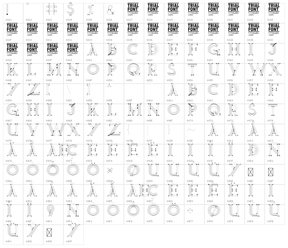 Genre Line Demo Regular Character Map