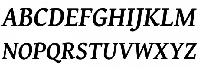 Gentium Basic Bold Italic फ़ॉन्ट अपरकेस