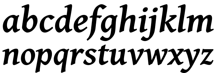 Gentium Basic Bold Italic Font LOWERCASE