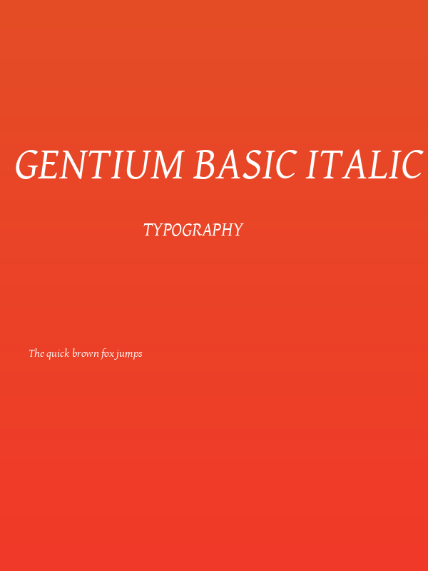 Gentium Basic Italic Poster