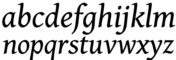 Gentium Book Basic Italic Font LOWERCASE