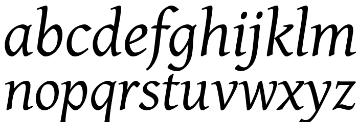 Gentium Plus Italic Font LOWERCASE