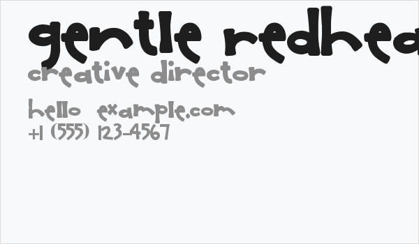 Gentle Redhead Business Card