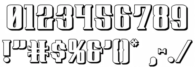 Gentleman Caller 3D Font OTHER CHARS