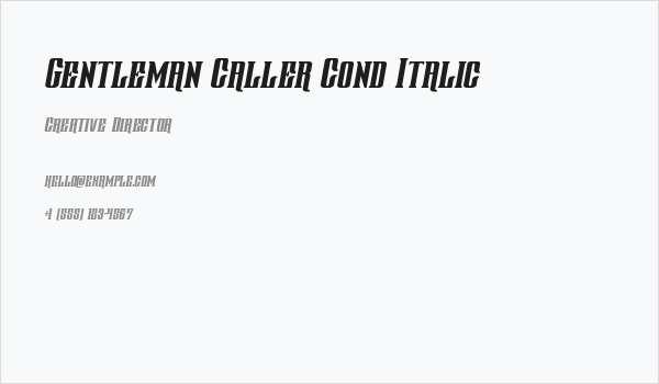Gentleman Caller Cond Italic Business Card