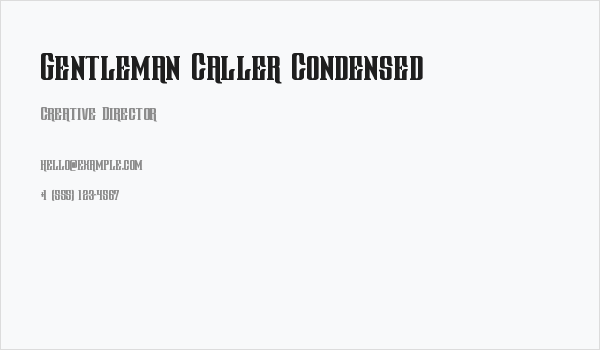 Gentleman Caller Condensed Business Card