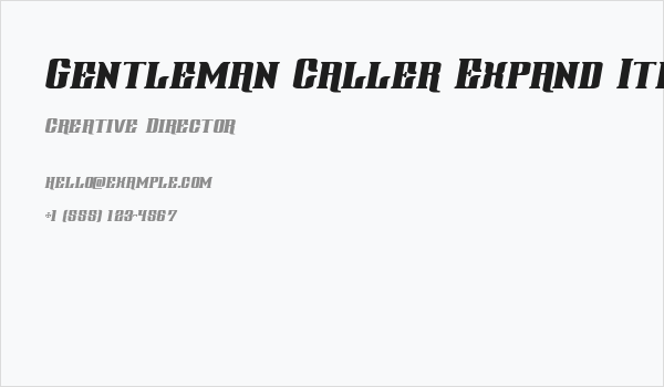Gentleman Caller Expand Italic Business Card