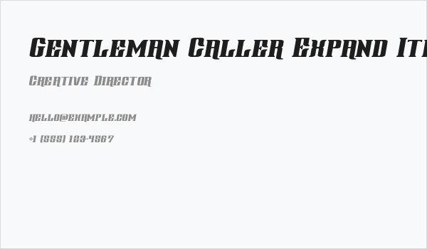 Gentleman Caller Expand Italic Business Card