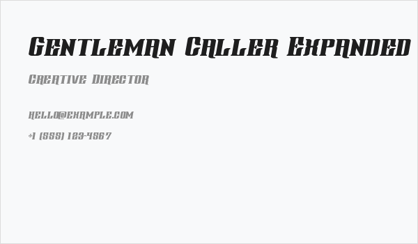 Gentleman Caller Expanded Italic Business Card