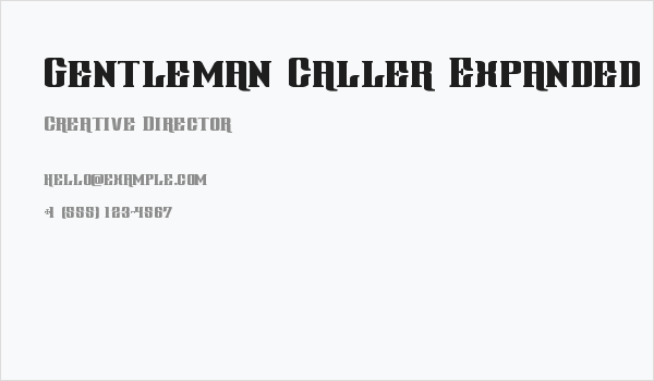 Gentleman Caller Expanded Business Card