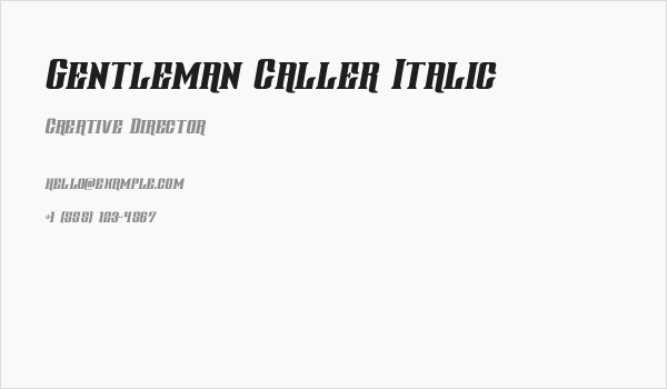 Gentleman Caller Italic Business Card