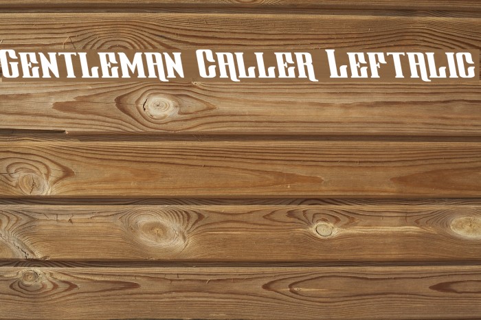 Gentleman Caller Leftalic Font examples