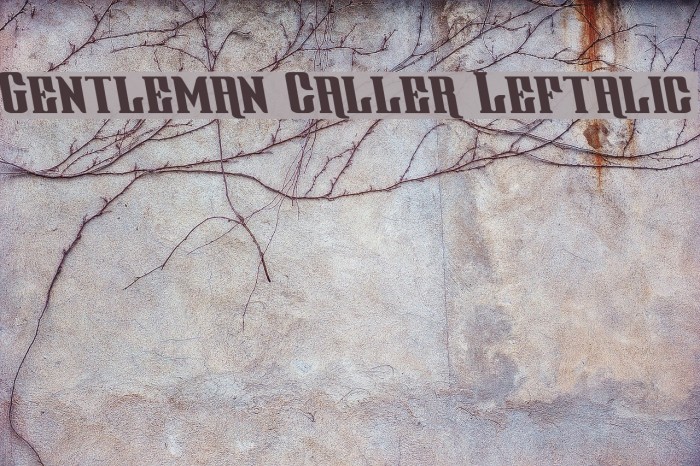 Gentleman Caller Leftalic Font examples