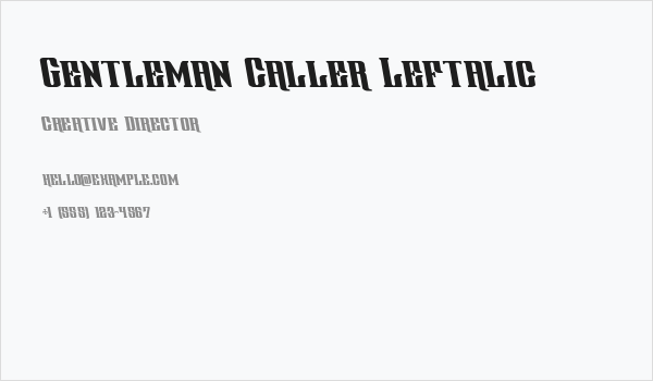 Gentleman Caller Leftalic Business Card