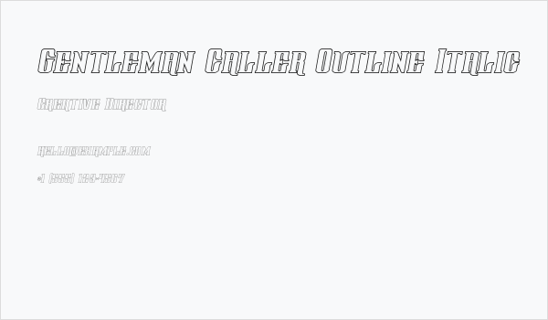Gentleman Caller Outline Italic Business Card