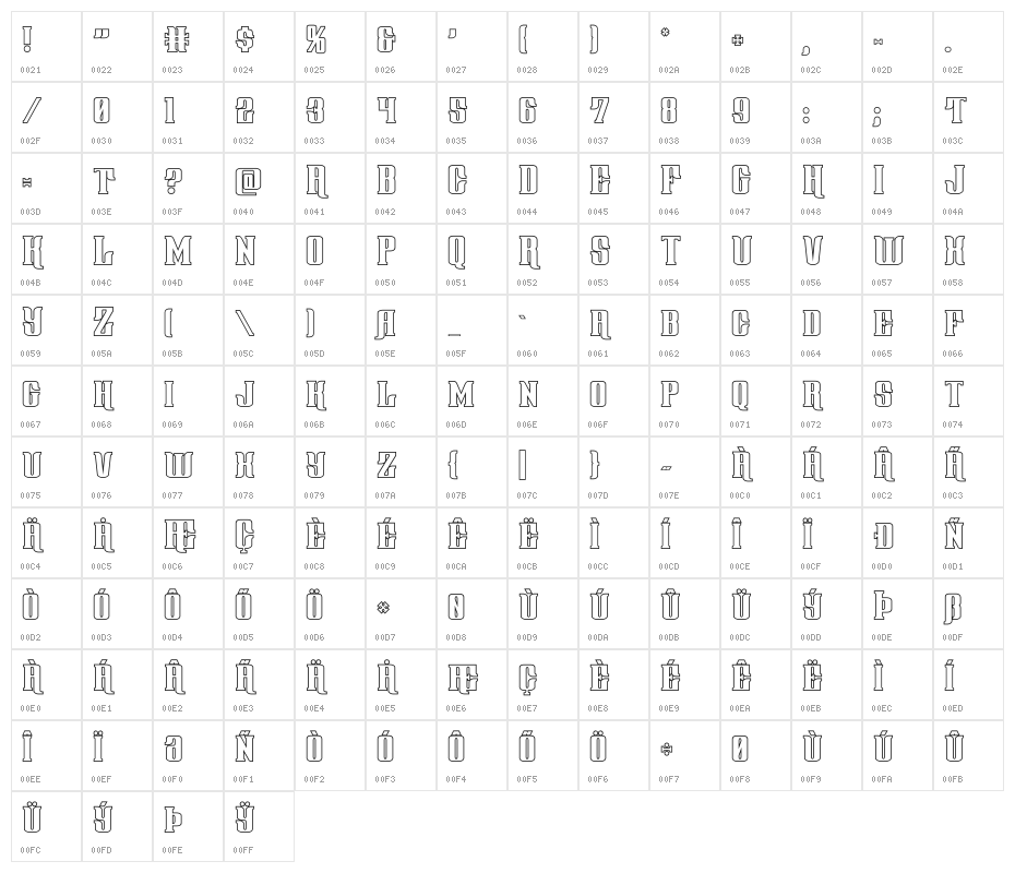 Gentleman Caller Outline Character Map