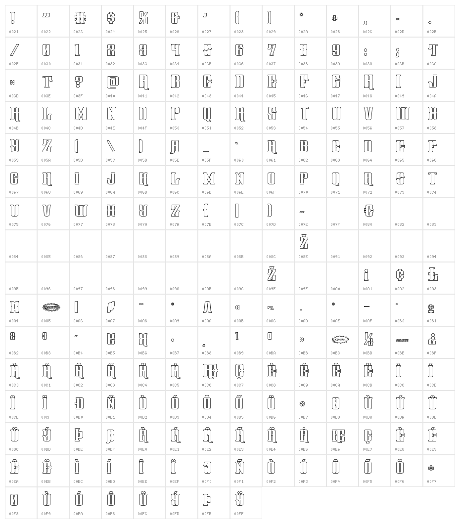 Gentleman Caller Outline Character Map