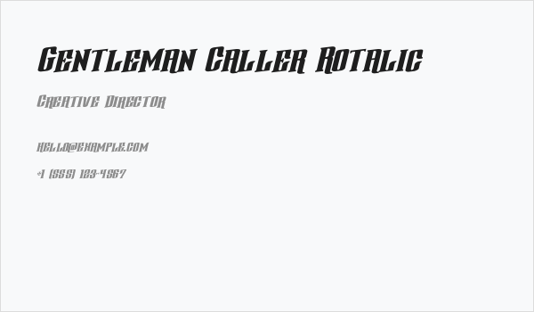 Gentleman Caller Rotalic Business Card